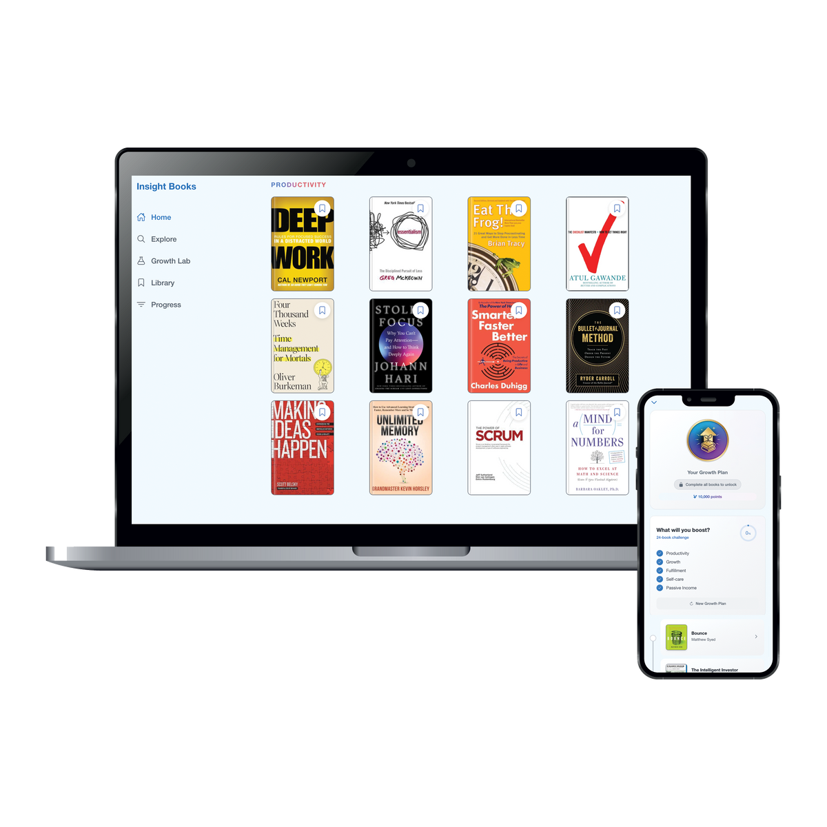 Insight Books on laptop and phone